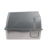 Go Fresh - Stainless Steel No Mess Cat Litter Box - Grey