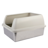 Go Fresh - Enclosed Stainless Steel Cat Litter Box Sand