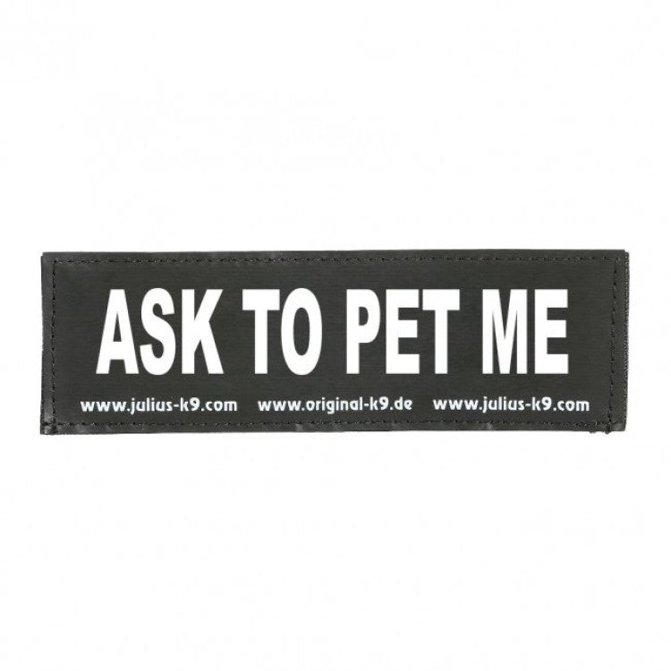 ASK TO PET ME PATCH - LARGE