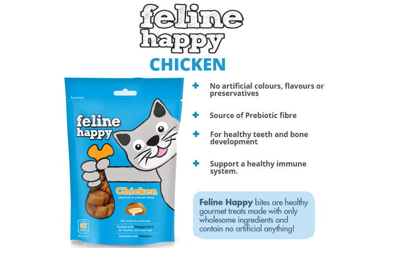 Feline Happy Chicken Crunchy & Creamy Cat Treats 60g