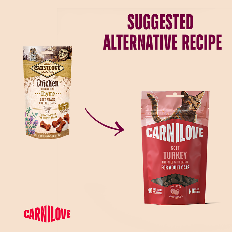 Carnilove Turkey enriched with Catnip Soft Snack for Cats 50g