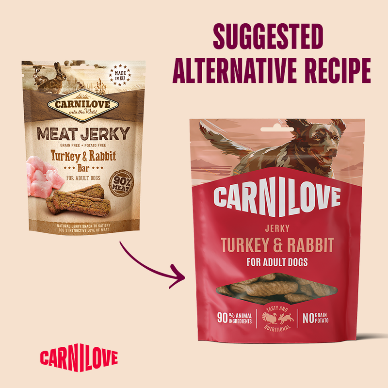 Carnilove Turkey & Rabbit Jerky Snack for Dogs 100g