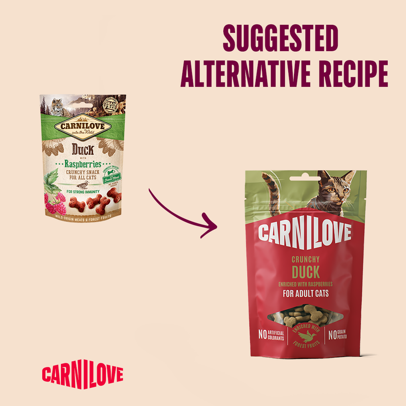 Carnilove Duck enriched with Raspberries Crunchy Snack for Cats 50g