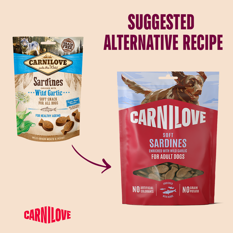 Carnilove Sardines enriched with Wild Garlic Soft Snack for Dogs 200g