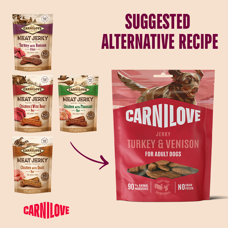 Carnilove Turkey & Venison Jerky Snack for Dogs 100g