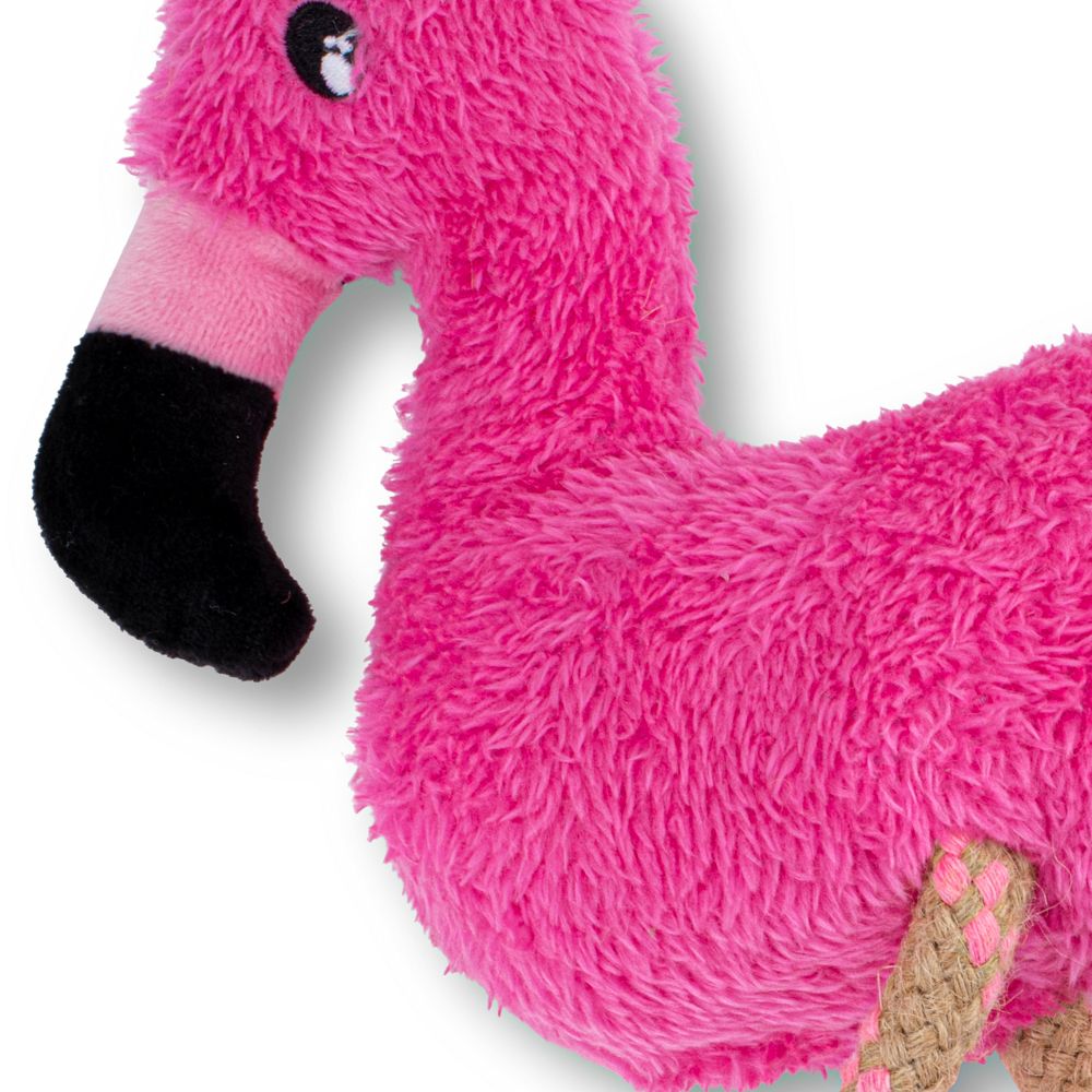 Beco Pets Dual Material Soft Flamingo Recycled Dog Toy