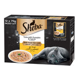 Sheba Fine Wet Cat Food Pouch Tuna with Pumpkin & Carrot in Gravy 12X70G