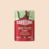 Carnilove Quail Enriched With Dandelion For Sterilized Cats Wet Food Pouch - Box of 24 x 85g