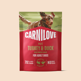 Carnilove Duck With Timothy Grass For Adult Dogs Wet Food Pouch - Box of 12 x 300g