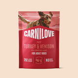 Carnilove Venison With Strawberry Leaves For Adult Dogs Wet Food Pouch - Box of 12 x 300g