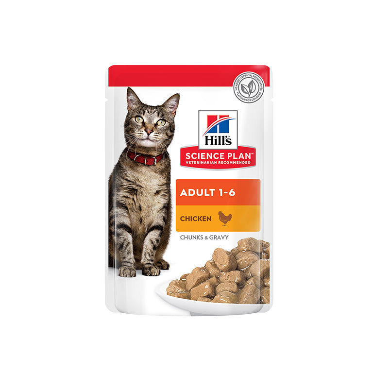 Hill’s Science Plan Adult Wet Cat Food Chicken Pouches (12x85g)