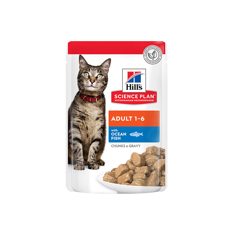 Hill’s Science Plan Adult Wet Cat Food Ocean Fish Pouches (12x85g)