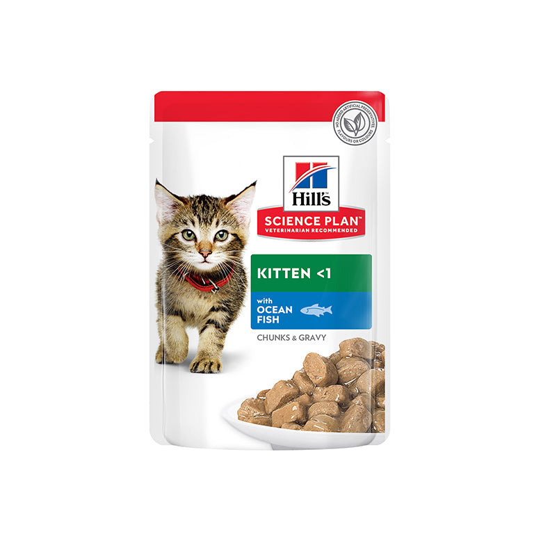Hill’s Science Plan Tender Chunks In Gravy Kitten With Ocean Fish Pouches (12x85g)