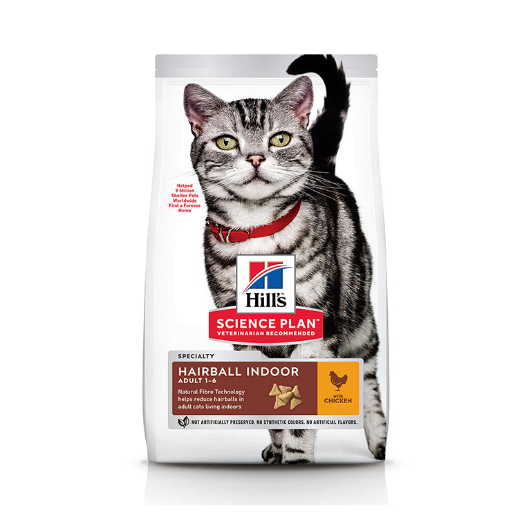Hill’s Science Plan Hairball Indoor Adult Cat Food With Chicken