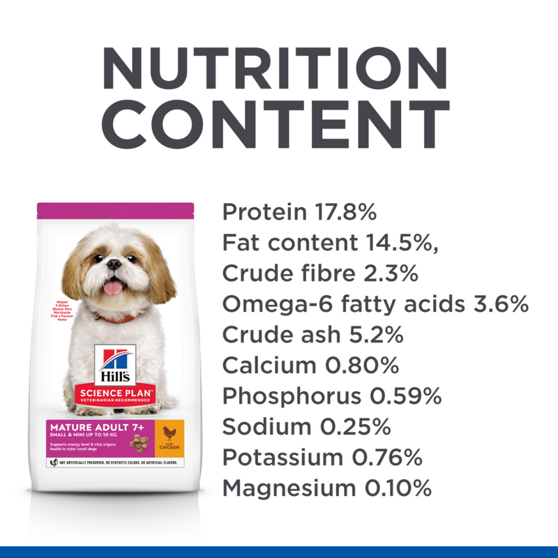 Hill’s Science Plan Small & Mini Mature Adult 7+ Dog Food With Chicken 3kg