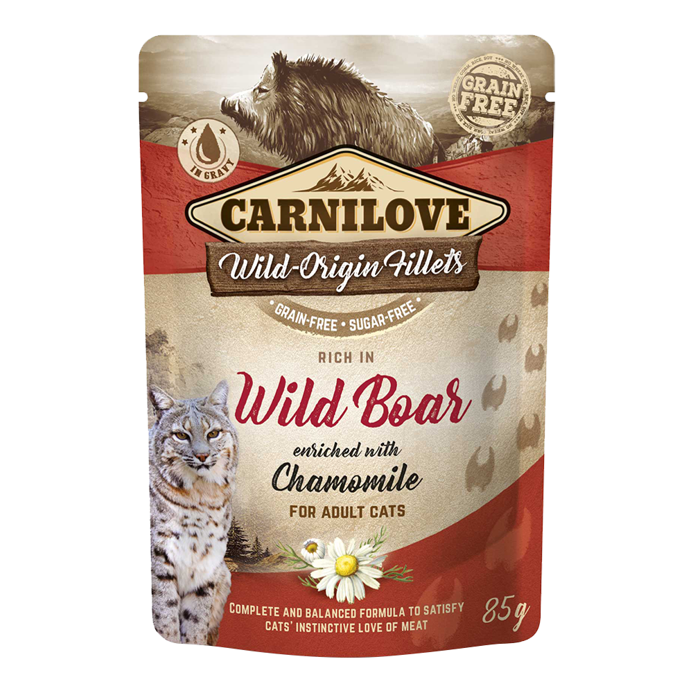 Carnilove Wild Boar Enriched With Chamomile For Adult Cats Wet Food Pouch 85g