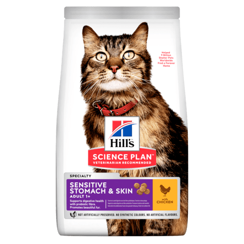 Hill’s Science Plan Sensitive Stomach & Skin Adult Cat Food With Chicken